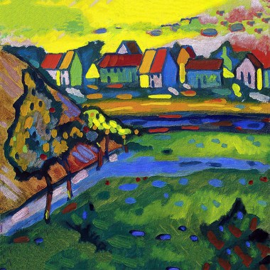 Bayerisches Dorf mit Feld - Kandinsky